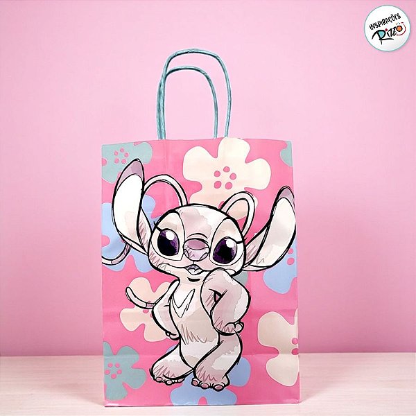 Sacola de Papel - Stitch Sweet - M 26x19,5x9,5cm - 10 unidades - Disney Original - Rizzo