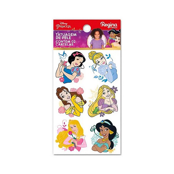 Tatuagem Temporária para Pele - Princesas da Disney - 12 unidades - Disney Original - Rizzo