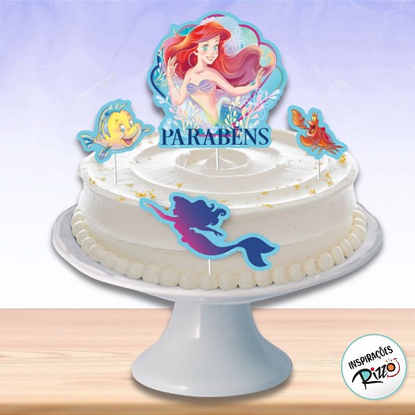 Decoração De Bolo - Cenário Ariel Disney - 4 unidades - Disney Original - Rizzo