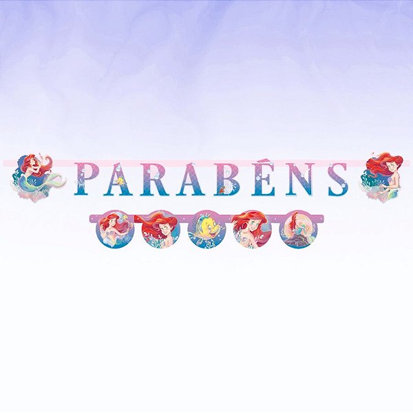 Faixa Parabéns - Ariel Disney - 1 unidade - Disney Original - Rizzo