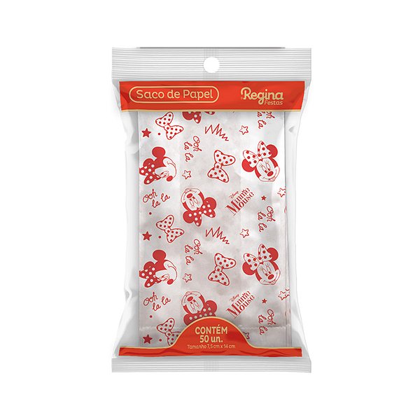 Saco de Papel - Minnie Mouse - 50 unidades - Disney Original - Rizzo
