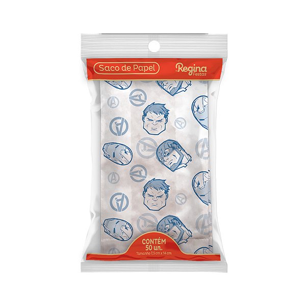 Saco de Papel - Avengers Animated - 50 unidades - Disney Original - Rizzo