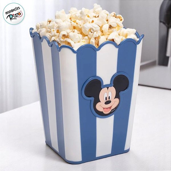 Balde de Pipoca - Mickey Azul e Branco - 1,46l - 1 unidade - Disney Original - Rizzo