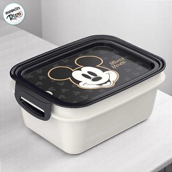 Marmita Hermética com Divisória - Mickey Mouse - 850ml - 1 unidade - Disney Original - Rizzo