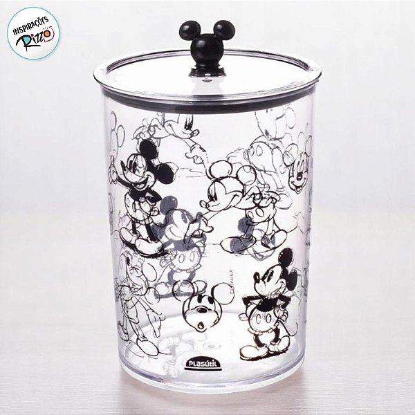 Pote de Plástico Hermético - Mickey Mouse - 1,8l - 20x13cm - 1 unidade - Disney Original - Rizzo