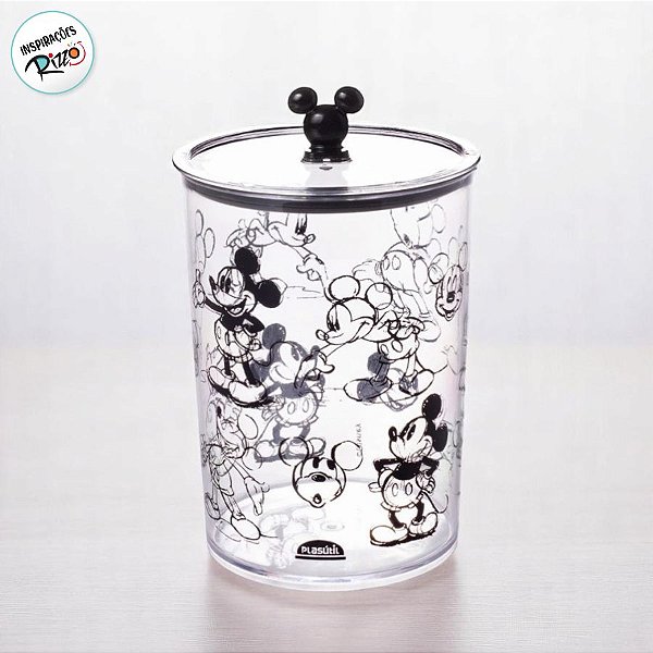 Pote de Plástico Hermético - Mickey Mouse - 500ml - 14x8cm - 1 unidade - Disney Original - Rizzo