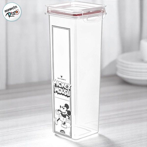 Pote de Plástico Hermético - Mickey Mouse - 1,6l - 27x11cm - 1 unidade - Disney Original - Rizzo