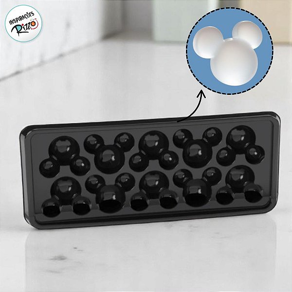 Forma para Gelo - Mickey Mouse - Preto - 27x11cm - 1 unidade - Disney Original - Rizzo