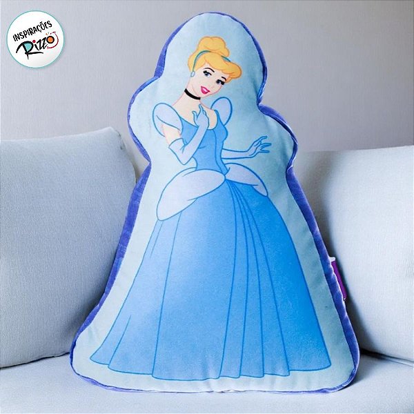 Almofada Formato Cinderela - 35x25cm - 1 unidade - Disney Original - Zonacriativa