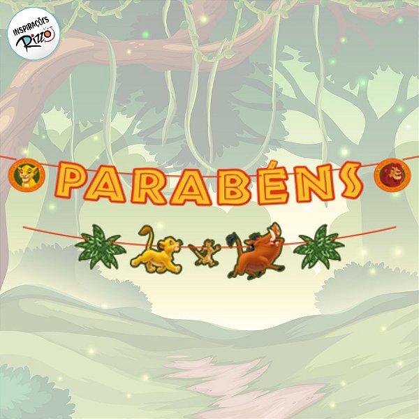 Faixa Parabéns - Rei Leão - 1 unidade - Disney Original - Rizzo