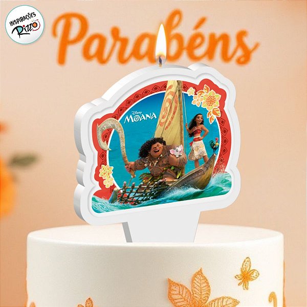 Vela Festa Moana 2 - 1 unidade - Disney Original - Rizzo