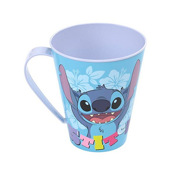 Caneca de Plástico Stitch Sorrindo - 360ml - 1 unidade - Disney Original - Rizzo