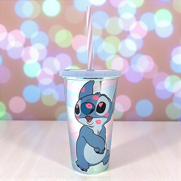 Copo Refri Stitch Beijos - 500ml - 1 unidade - Disney Original - Rizzo