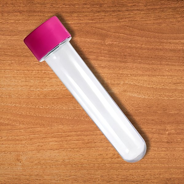 Tubete Para lembrancinha Cristal Com Tampa Rosa Pink - 13cm - 10 unidades - Rizzo