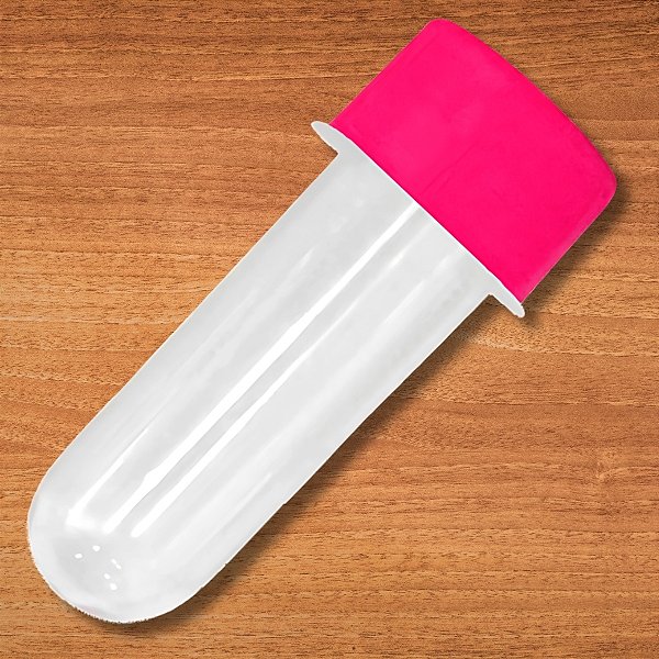Mini Tubete Para lembrancinha Cristal Com Tampa Rosa Pink - 8cm - 10 unidades - Rizzo