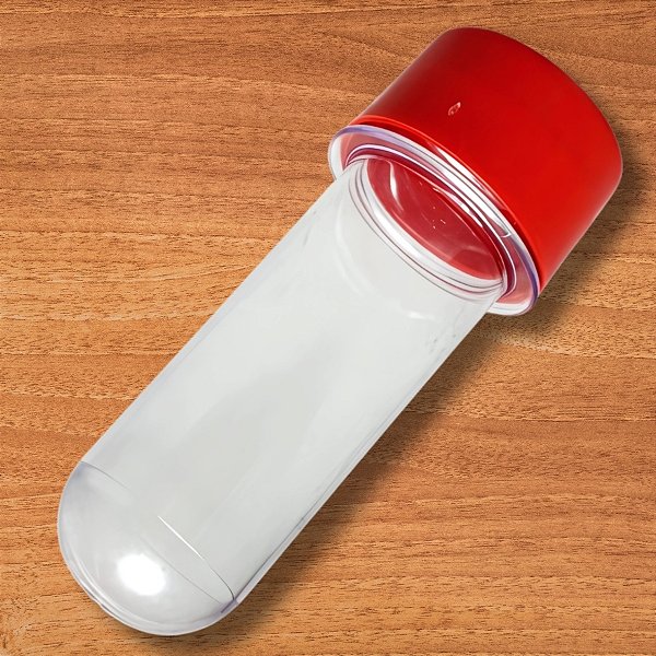 Mini Tubete Para lembrancinha Cristal Com Tampa Vermelha - 8cm - 10 unidades - Rizzo