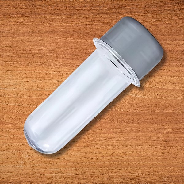 Mini Tubete Para lembrancinha Cristal Com Tampa Prata - 8cm - 10 unidades - Rizzo