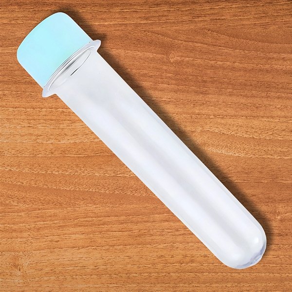 Tubete Para lembrancinha Cristal Com Tampa Azul Bebê - 13cm - 10 unidades - Rizzo