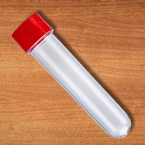 Tubete Para lembrancinha Cristal Com Tampa Vermelha - 13cm - 10 unidades - Rizzo
