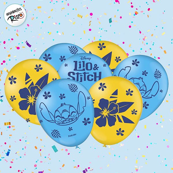 Balão de Festa Decorado Stitch 9" - 25 unidades - Disney Original - Rizzo
