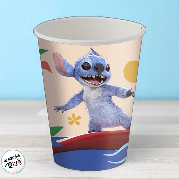 Copo de Papel - Stitch - 200ml - 8 unidades - Disney Original - Rizzo
