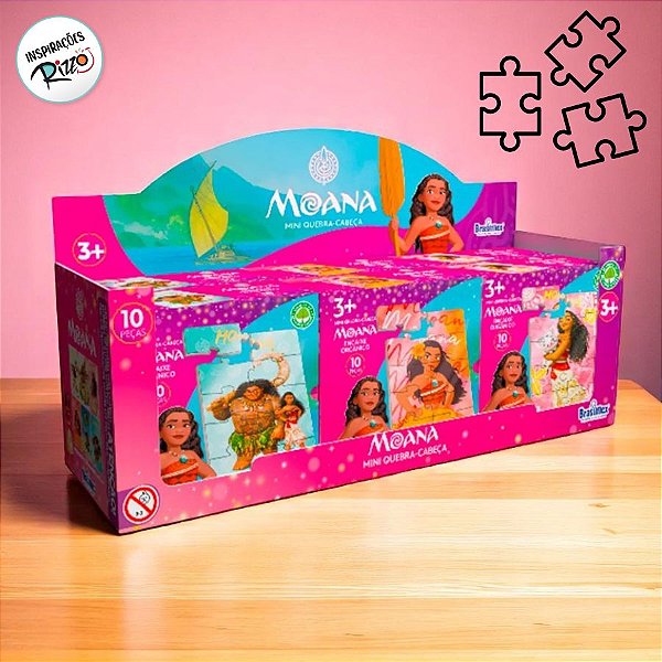 Mini Quebra-Cabeça de MDF - Moana - 6 unidades - Disney Original - Rizzo