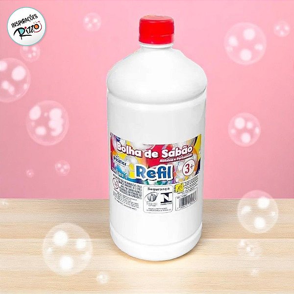 Líquido Refil Para Bolha De Sabão - 1L - 1 unidade - Rizzo