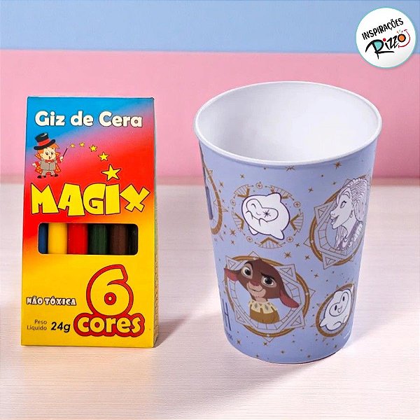 Kit Copo para Colorir e Giz de Cera - Wish - 1 unidade - Rizzo