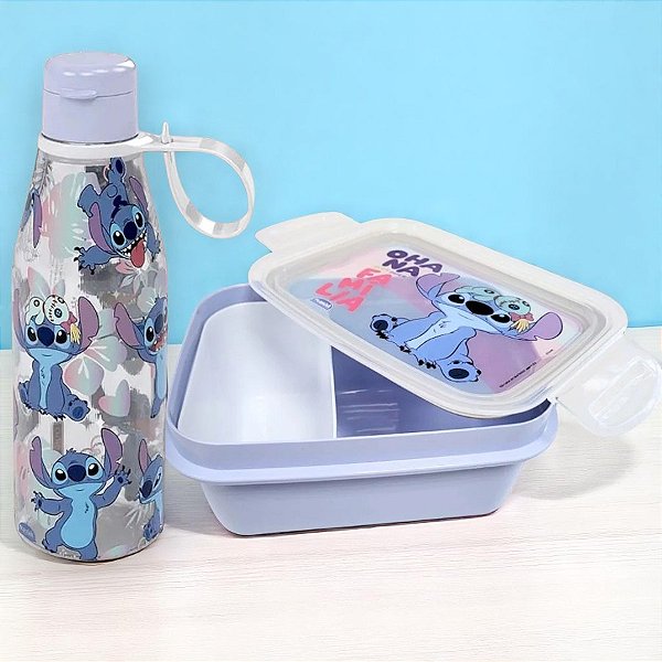 Conjunto Marmita Hermética e Garrafa - Stitch Figuras - 1 unidade - Disney Original - Rizzo
