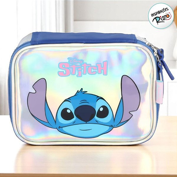 Estojo Box Holográfico - Stitch - 22x16cm - 1 unidade - Disney Original - Rizzo