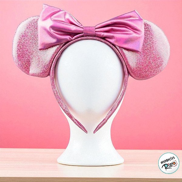 Tiara Minnie Laço Rosa Glitter - 1 unidade - Disney Original - Rizzo