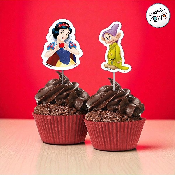 Pick Decorativo para Doces - Branca de Neve - 8 unidades - Disney Original - Rizzo