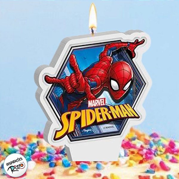 Vela Plana Adesivada - Homem Aranha - 1 unidade - Disney Original - Rizzo
