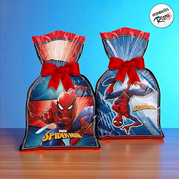Sacola Plástica - Homem Aranha - 8 unidades - Disney Original - Rizzo