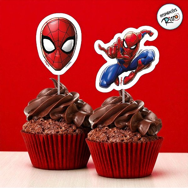 Pick Decorativo para Doces - Homem Aranha - 8 unidades - Disney Original - Rizzo