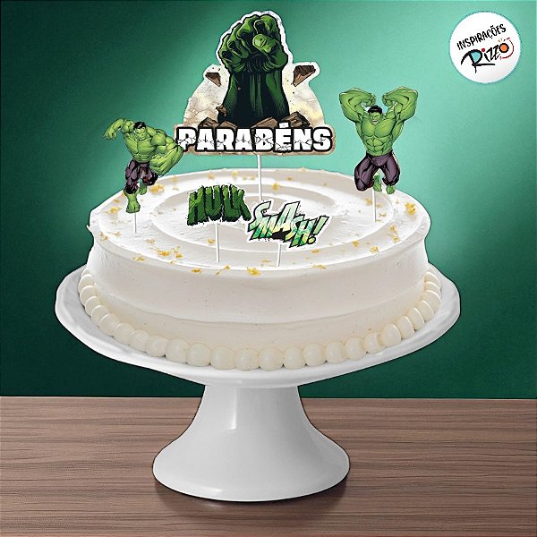 Decoração de Bolo - Hulk - 5 unidades - Disney Original - Rizzo