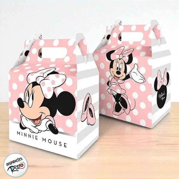 Caixa Surpresa Maleta - Minnie Mouse Rosa - 4 unidades - Disney Original - Rizzo