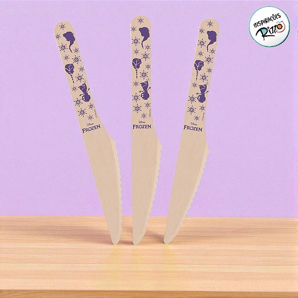Faca de Madeira - Frozen - 16cm - 8 unidades - Disney Original - Rizzo