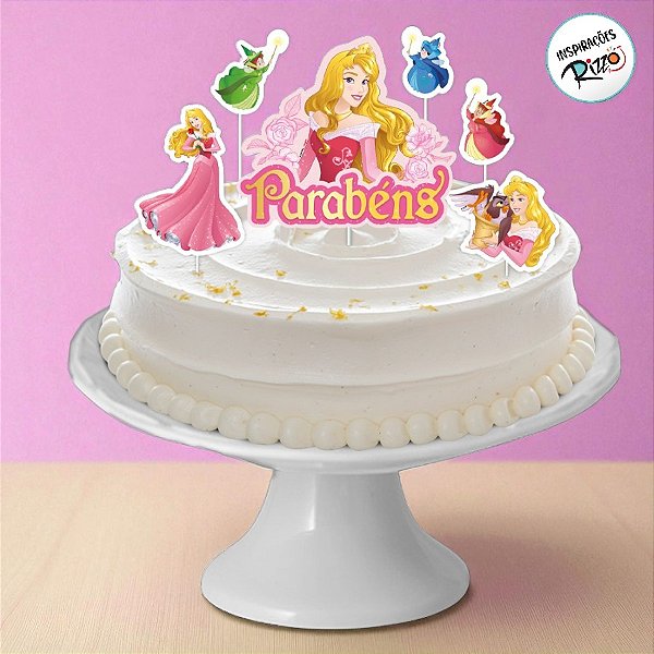 Decoração de Bolo - Aurora - 6 unidades - Disney Original - Rizzo
