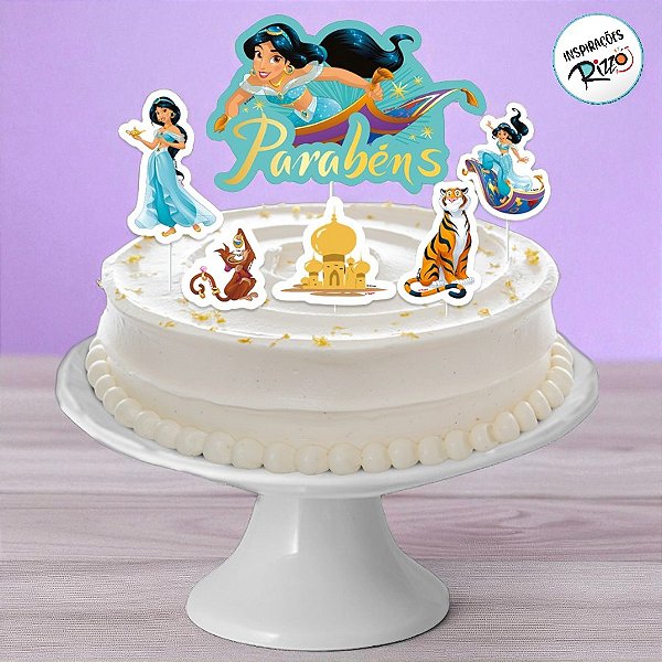 Decoração de Bolo - Jasmine - 6 unidades - Disney Original - Rizzo