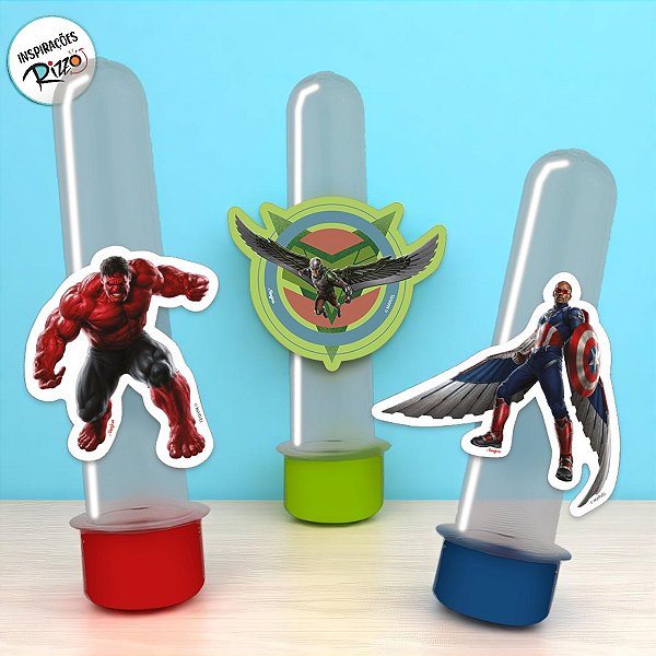 Mini Personagens Decorativos - Capitão América - 12 unidades - Disney Original - Rizzo