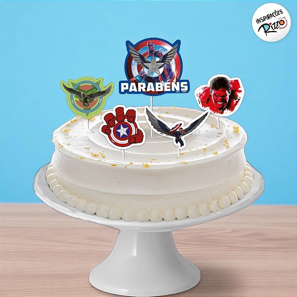 Decoração de Bolo - Capitão América - 5 unidades - Disney Original - Rizzo