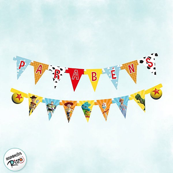 Faixa Parabéns - Toy Story 4 - 1 unidade - Disney Original - Rizzo