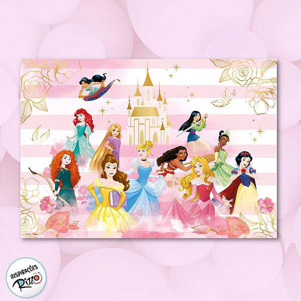 Painel Decorativo - Princesas - 1,26m x 88cm - 1 unidade - Disney Original - Rizzo