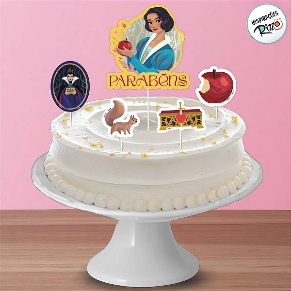 Decoração de Bolo - Branca de Neve - 5 unidades - Disney Original - Rizzo