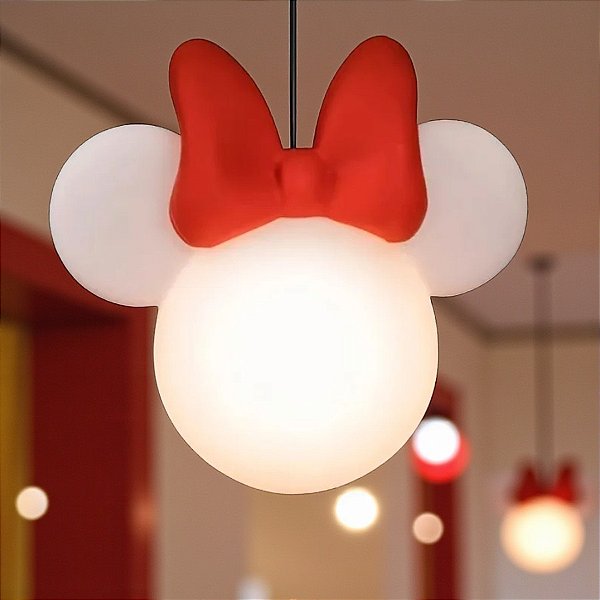 Luminária Pendente Minnie Branco - 1 unidade - Disney Original - Usare