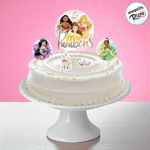 Decoração de Bolo - Princesas - 5 unidades - Disney Original - Regina