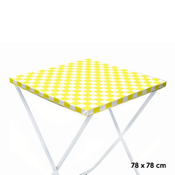 Toalha Plástica Cobre Manchas Perolizada - 78 x 78 cm - Xadrez Amarelo - 10 unidades - CampFestas - Rizzo