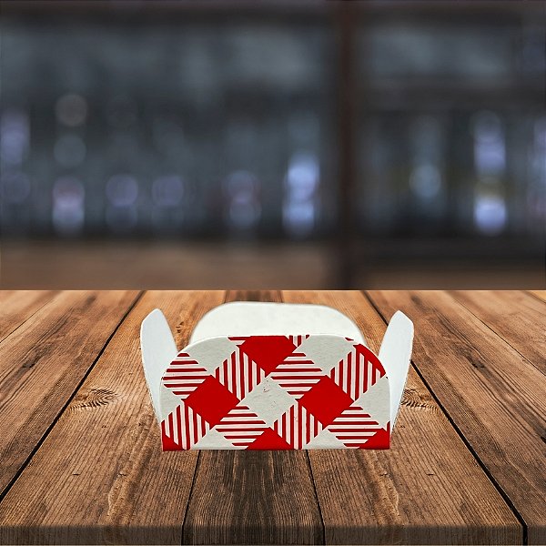 Forminhas para Doces 4 Pétalas Xadrez Vermelho - 30 unidades - Rizzo
