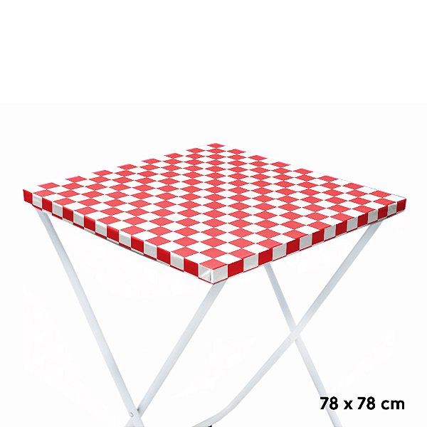 Toalha Plástica Cobre Manchas Perolizada - 78 x 78 cm - Xadrez Vermelho - 10 unidades - CampFestas - Rizzo